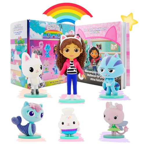 Capa do Livro Gabby Dollhouse - 6 Figuras Conjunto de Presente com Livro de Histórias de 48 Páginas, Brinquedos para Crianças de 3+ Anos, Presente de Aniversário para Meninas. - Luppa Solutions